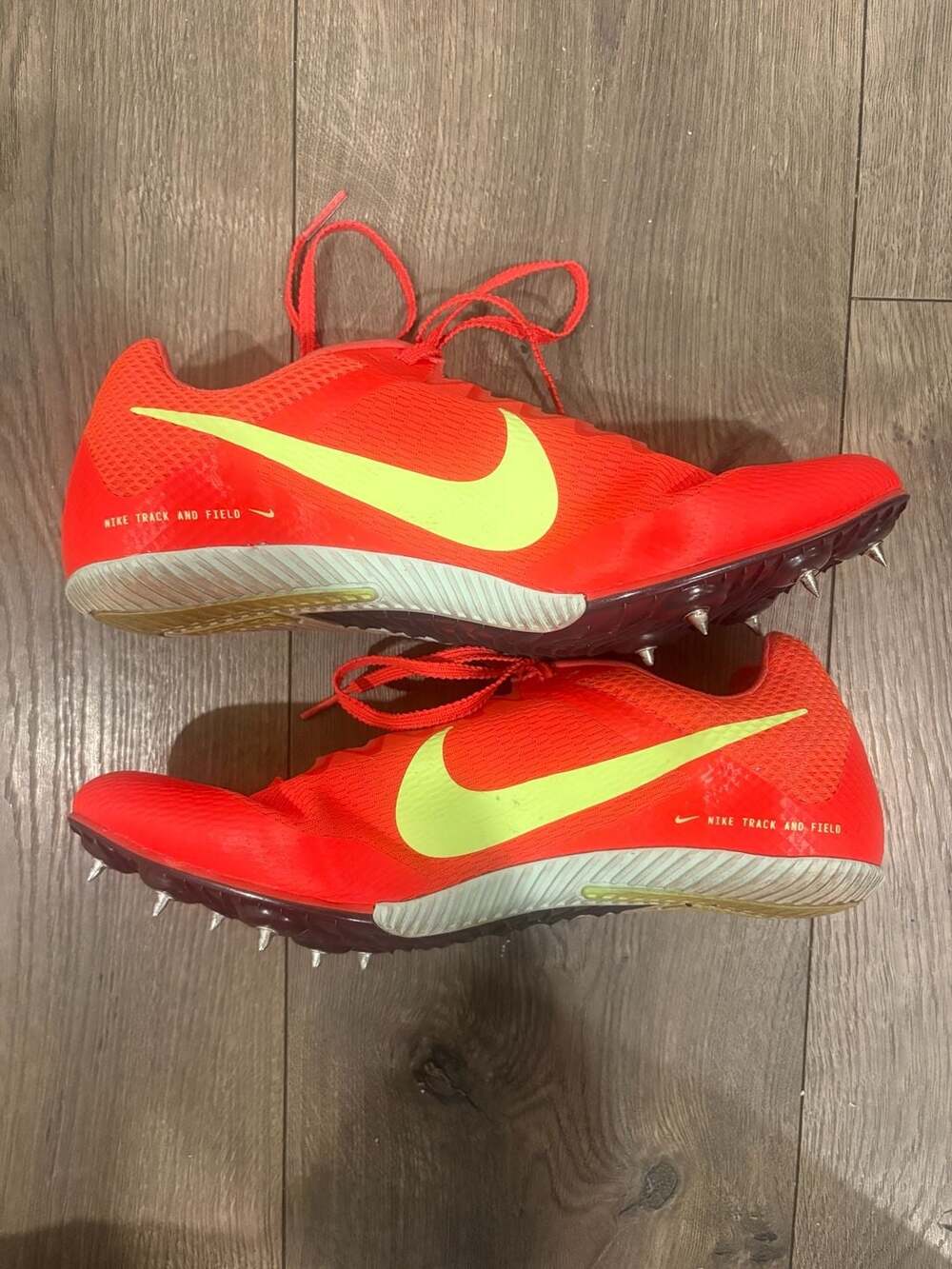 Nike Zoom Rival Sprint Track Spikes Bright Crimson Lime Blast FZ9663-600 Size 7